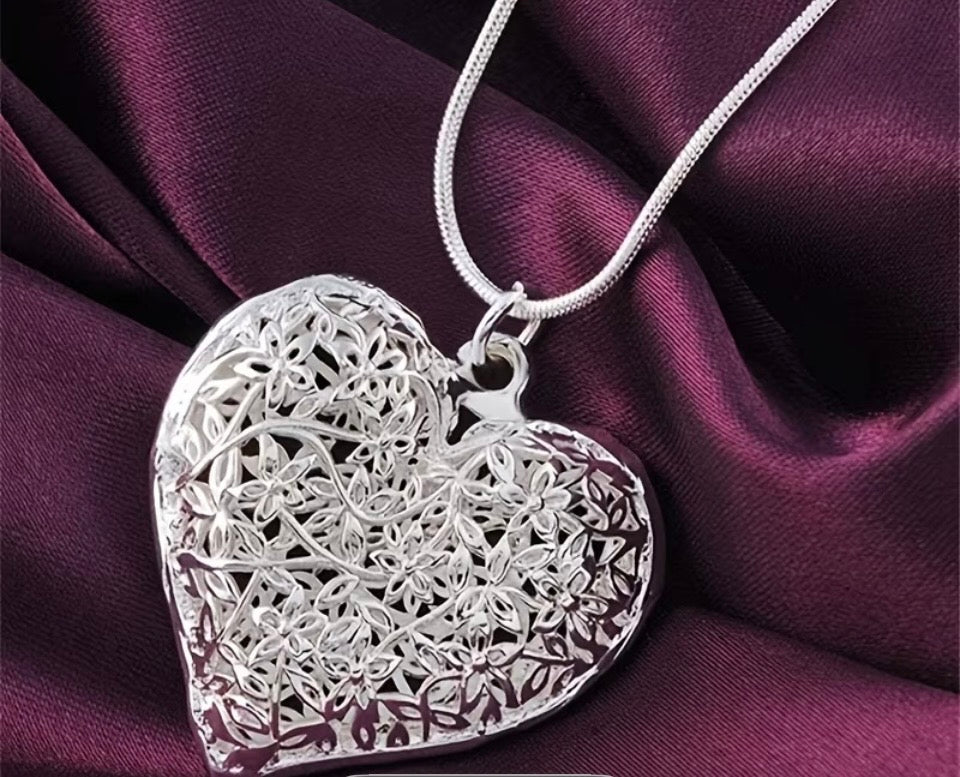 Filigree Heart pendant on your choice of chain and length
