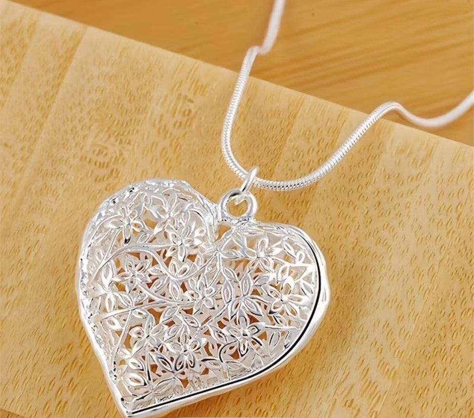 Filigree Heart pendant on your choice of chain and length