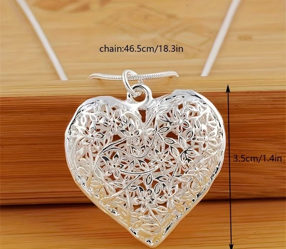 Filigree Heart pendant on your choice of chain and length