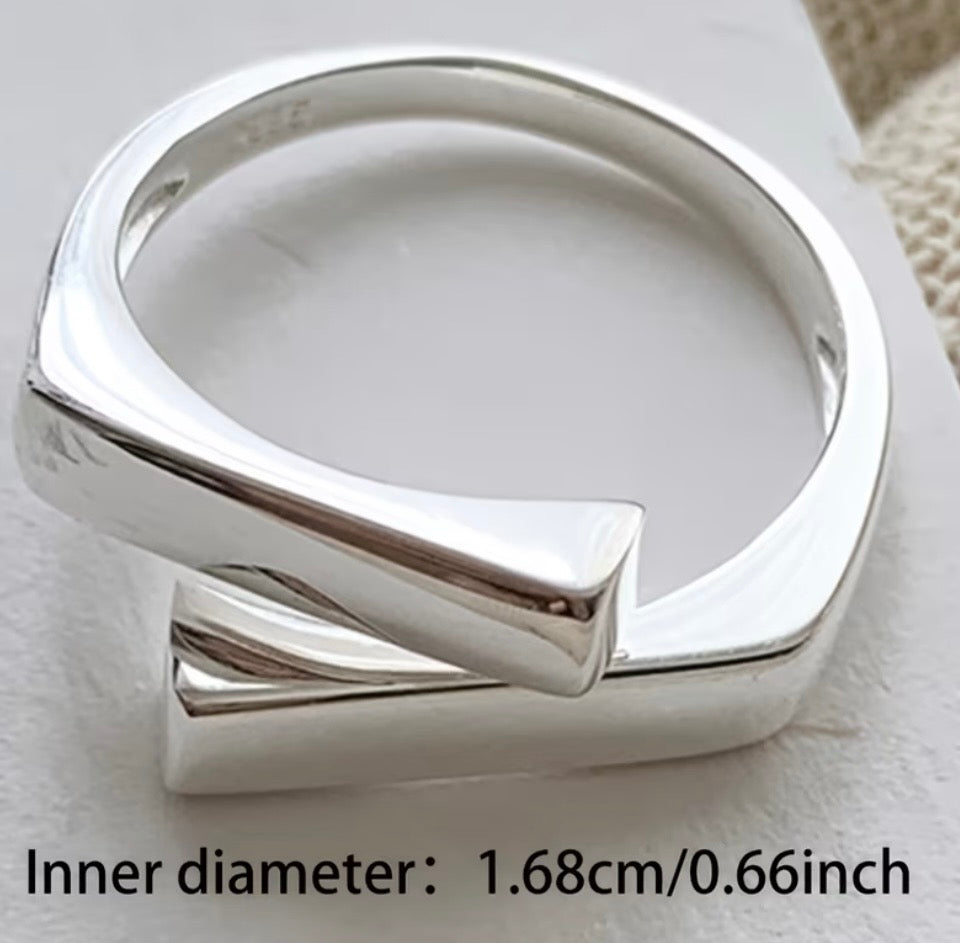 Unique adjustable silver ring