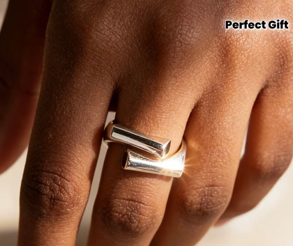Unique adjustable silver ring
