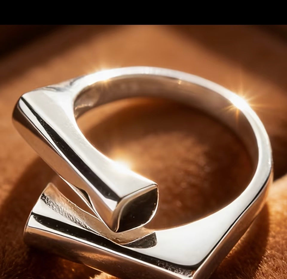 Unique adjustable silver ring